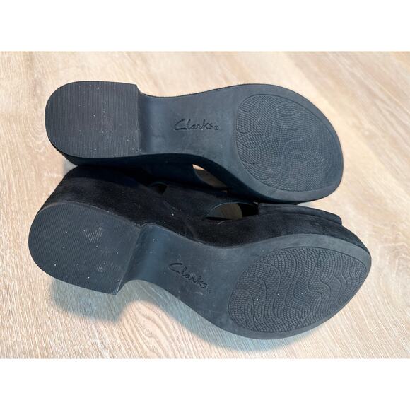Clarks Maritsa Lara Platform Sandal Black Size 7 M Chunky Strappy - Picture 6 of 6